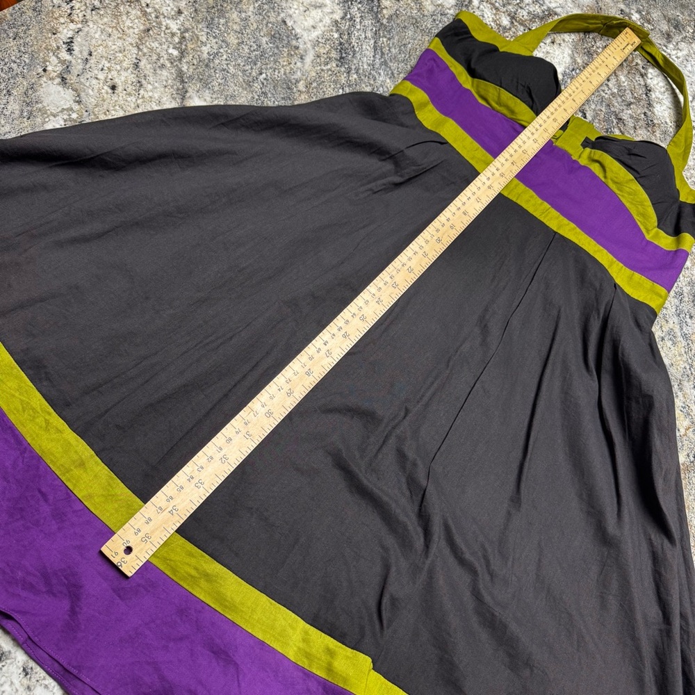 Vintage Y2K Retro Inspired Color Block Kenar Dress Pin-Up Rockabilly Halter sz 6 - Picture 11 of 16